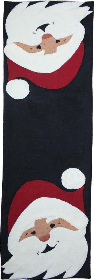 Jolly St. Nick Black Table Runner 45 In T4033019 - The Fox Decor